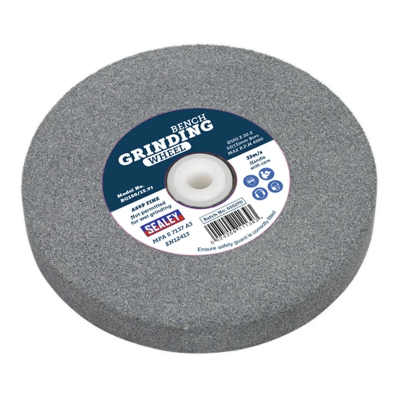 Sealey Grinding Stone 150 x 20mm 32(13)mm Bore A60P Fine